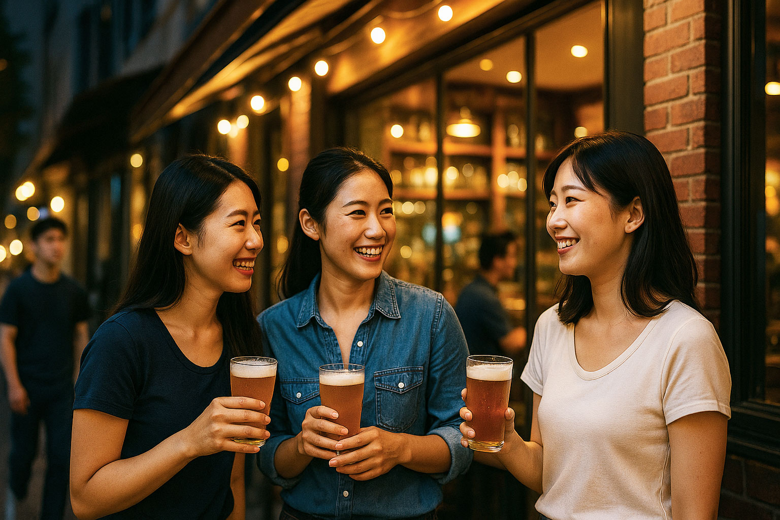 クラフトビール片手に楽しむ辺久町の夜カフェ